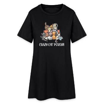 Animal préféré Chat Animaux de compagnie Déclaration Animaux - Robe T-shirt Femme - noir - Devant