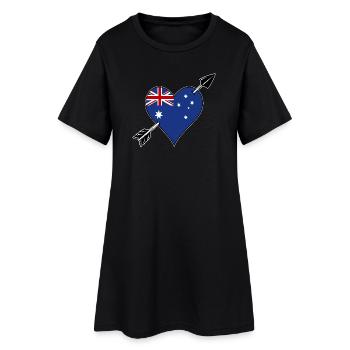Drapeau australien coeur amoureux - Robe T-shirt Femme - noir - Devant
