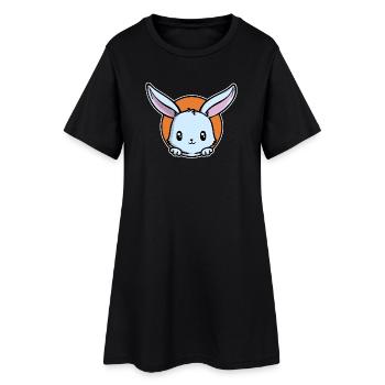 Lapin, animaux domestiques, animal préféré, peluche - Robe T-shirt Femme - noir - Devant
