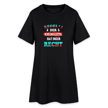 Regel 1 Der Schulbegleiter hat immer Recht - Frauen T-Shirt-Kleid - Schwarz - Vorne