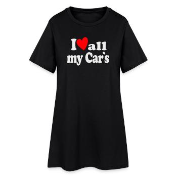 J’aime toutes mes voitures - Robe T-shirt Femme - noir - Devant