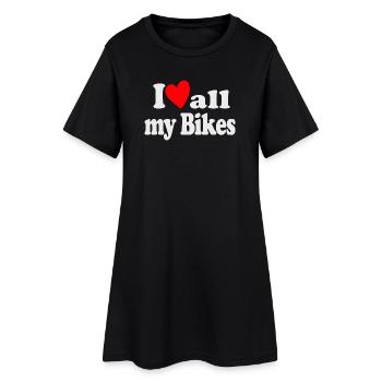 J’aime tous mes vélos - Robe T-shirt Femme - noir - Devant