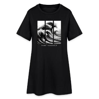 Great Wave - Libérez-vous - Robe T-shirt Femme - noir - Devant