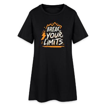Cadeau Sportif 'Break Your Limits', Motivation - Robe T-shirt Femme - noir - Devant