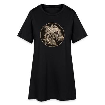 Patch de dragon mystique astucieusement conçu - Robe T-shirt Femme - noir - Devant
