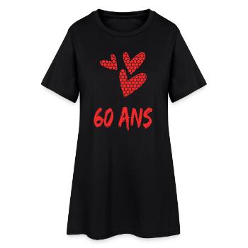 60. 60 ANS. 60e ANNIVERSAIRE. ANNIVERSAIRE 60 ANS. - Robe T-shirt Femme - noir - Devant