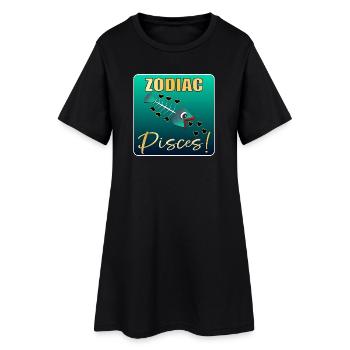 DRÔLE D’ANNIVERSAIRE SIGNE DU ZODIAQUE POISSONS - Robe T-shirt Femme - noir - Devant