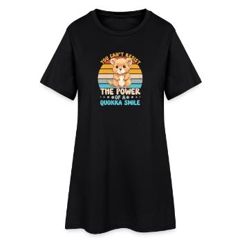 Le pouvoir du quokka : les sourires - Robe T-shirt Femme - noir - Devant