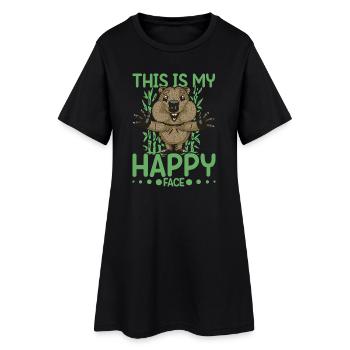 C'est mon visage heureux, Quokka - Robe T-shirt Femme - noir - Devant