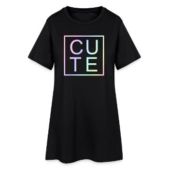 CUTE Pastel Gradient Lettres - Robe T-shirt Femme - noir - Devant