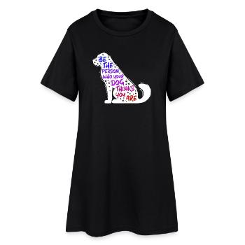 Dog Pets Statement Animal préféré - Robe T-shirt Femme - noir - Devant
