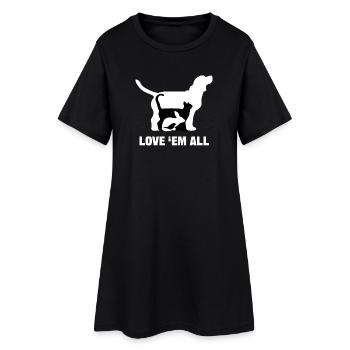 Pets Statement Bunny Dog Cat Stuffed Animal - Women’s T-Shirt Dress - black - Front