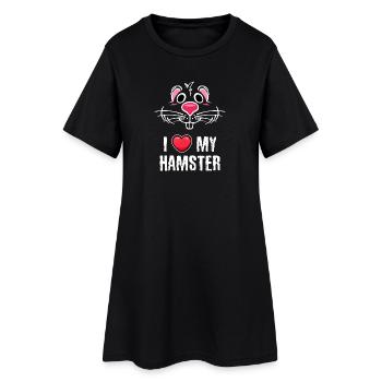 Déclaration de coeur Animaux de compagnie Hamster Animal préféré - Robe T-shirt Femme - noir - Devant
