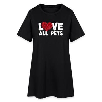 J’aime les animaux de compagnie Coeur Animaux Déclaration Pet - Robe T-shirt Femme - noir - Devant