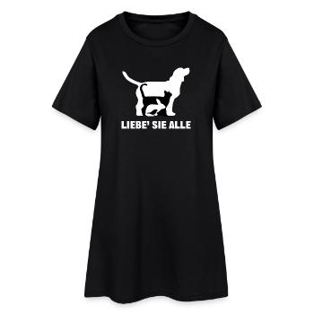 Katze Hund Statement Haustiere Häschen Tiere - Frauen T-Shirt-Kleid - Schwarz - Vorne