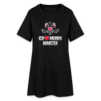 Lieblingstier Haustiere Statement Hamster Herz - Frauen T-Shirt-Kleid - Schwarz - Vorne