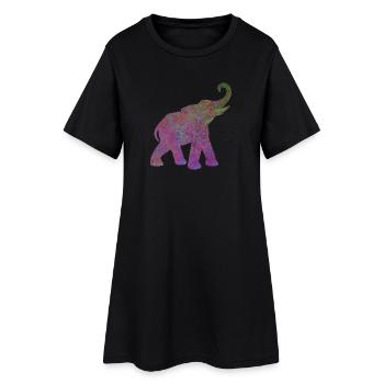 Yoga Yogi Elefant Indien Tierschutz Energie Power - Frauen T-Shirt-Kleid - Schwarz - Vorne