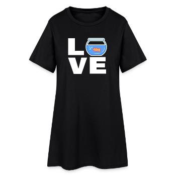 Pets Goldfish Saying Stuffed Animal Aquarium - Women’s T-Shirt Dress - black - Front