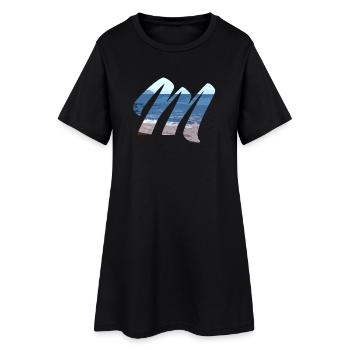 Vagues de la mer Art Design - Robe T-shirt Femme - noir - Devant