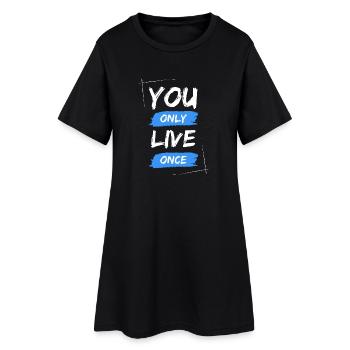 YOLO - Tu ne vis qu’une fois / ONE LIVE - Robe T-shirt Femme - noir - Devant
