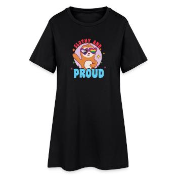 Fabulous Sloth Life with LGBT Flag, St - Women’s T-Shirt Dress - black - Front