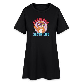 Fabulous Sloth Life with LGBT Flag, St - Women’s T-Shirt Dress - black - Front