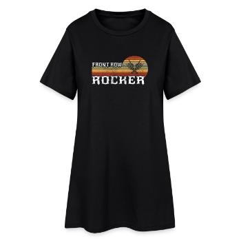 Front Row Rocker: Vintage Rock n Roll, Hard Rock - Frauen T-Shirt-Kleid - Schwarz - Vorne