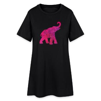 Yoga Éléphant Rose Structure Méditation Inde Yogi - Robe T-shirt Femme - noir - Devant