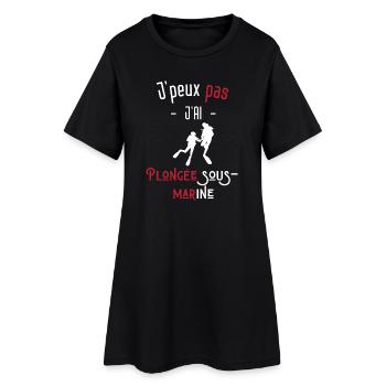 j'peux pas j'ai plongée sous-marine - Robe T-shirt Femme - noir - Devant