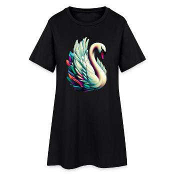Cygne - Robe T-shirt Femme - noir - Devant