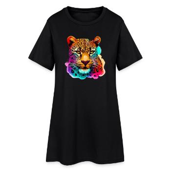 Leopard - Women’s T-Shirt Dress - black - Front