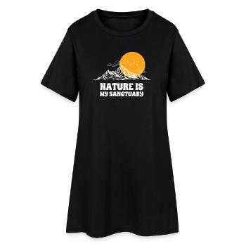 nature, montagne, j'aime la nature - Robe T-shirt Femme - noir - Devant