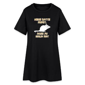 Haustiere Ratte Statement Schoßtier Tiere Heimtier - Frauen T-Shirt-Kleid - Schwarz - Vorne