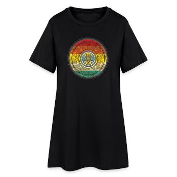 Kaleidoscopic Sun Pattern Context - Women’s T-Shirt Dress - black - Front