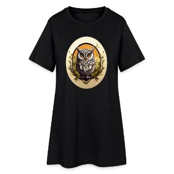 Hibou - Robe T-shirt Femme - noir - Devant