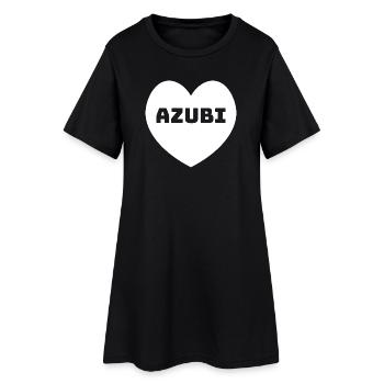 Herz Azubi weiss - Frauen T-Shirt-Kleid - Schwarz - Vorne