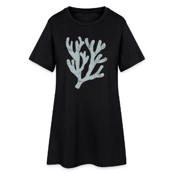 Silhouette de branche de corail pastel - Robe T-shirt Femme - noir - Devant