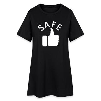 daumen hoch super Symbol gut safe icon Grafik - Frauen T-Shirt-Kleid - Schwarz - Vorne