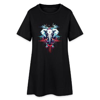 Designer Style éléphant - Robe T-shirt Femme - noir - Devant