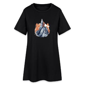 Alpinistes grimpant au sommet - Robe T-shirt Femme - noir - Devant