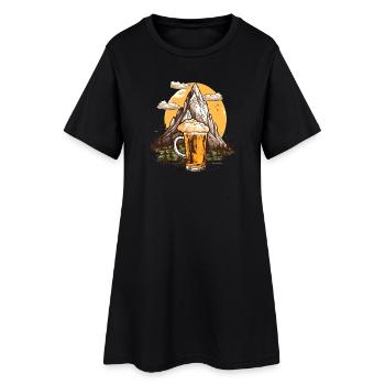 Motif de la bière Mountaineer - Robe T-shirt Femme - noir - Devant