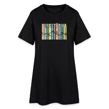 Bergstürma - Bergstürmer, Natur, Wildnis, Dialekt - Frauen T-Shirt-Kleid - Schwarz - Vorne