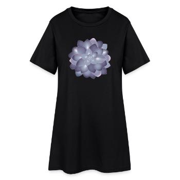 De belles plantes succulentes s’épanouissent dans des couleurs délicates - Robe T-shirt Femme - noir - Devant
