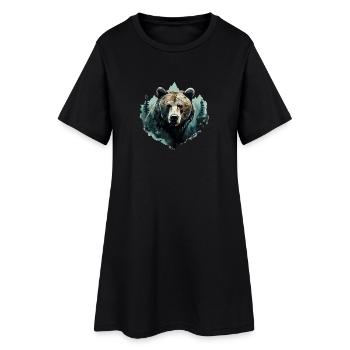 Ours, Forêt, Nature, Montagne, Hiver, Animal, Ours - Robe T-shirt Femme - noir - Devant