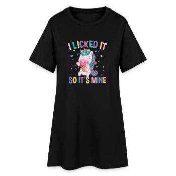 I licked it so it s mine - Frauen T-Shirt-Kleid - Schwarz - Vorne