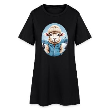 Mouton doux - Robe T-shirt Femme - noir - Devant