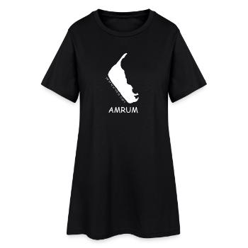 Amrum Koordinaten - Frauen T-Shirt-Kleid - Schwarz - Vorne