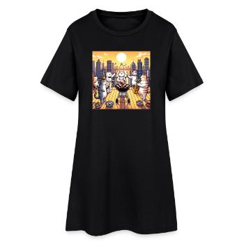 Cat Barbecue - Women’s T-Shirt Dress - black - Front