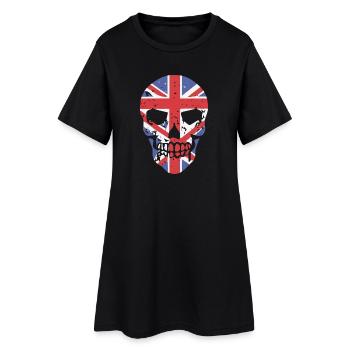 Skull with Union Jack Overlay - Women’s T-Shirt Dress - black - Front