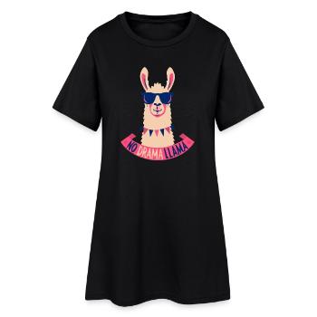 No Drama Llama with Sunglasses - Women’s T-Shirt Dress - black - Front